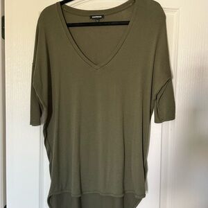 Express Olive Green Women's Top
